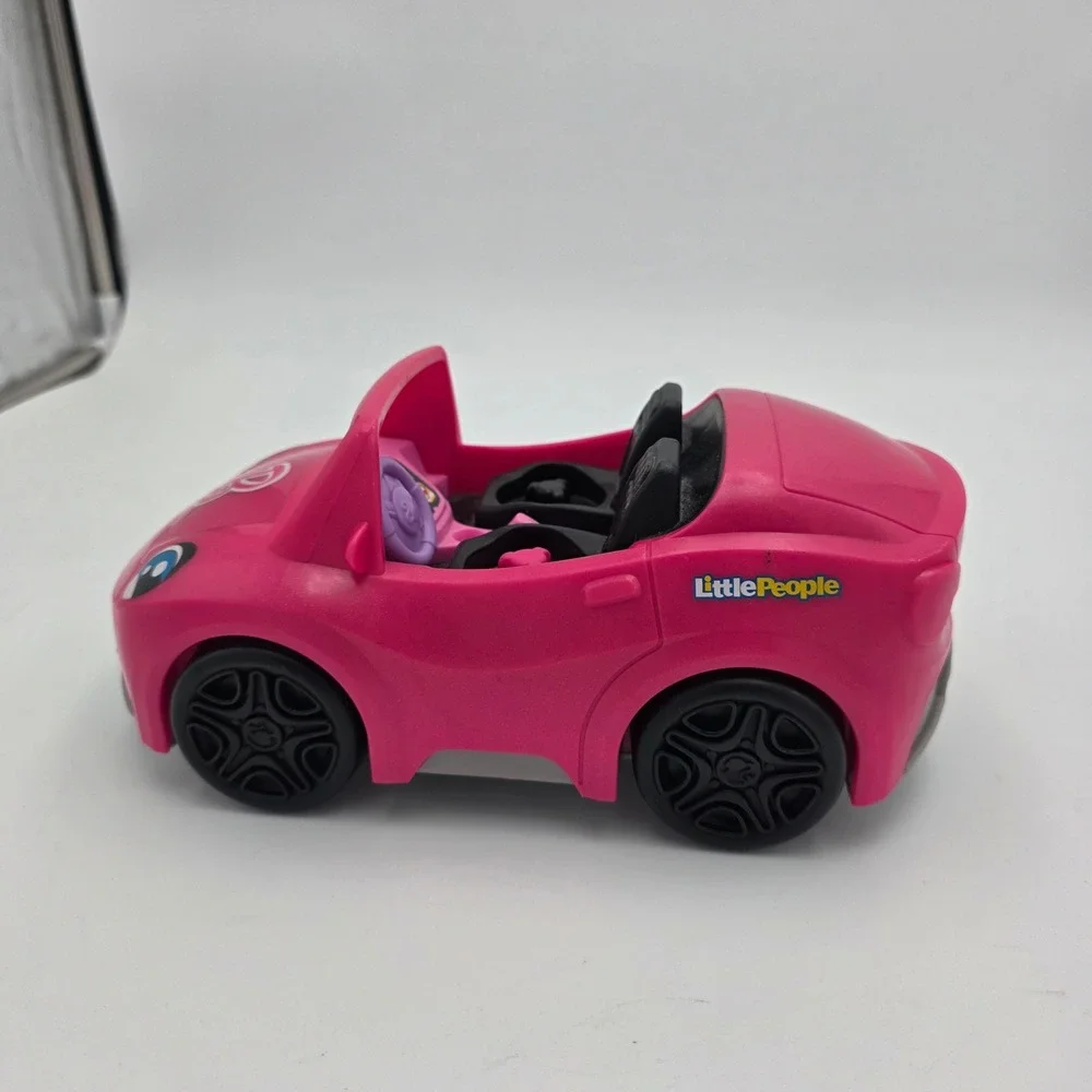 Fisher Price Little People Pink Convertible Car Toy Kids Play Fun